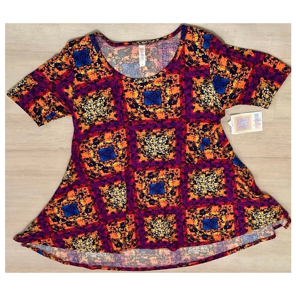 LuLaRoe Small Swing Tunic Top Geometric Floral Print NWT